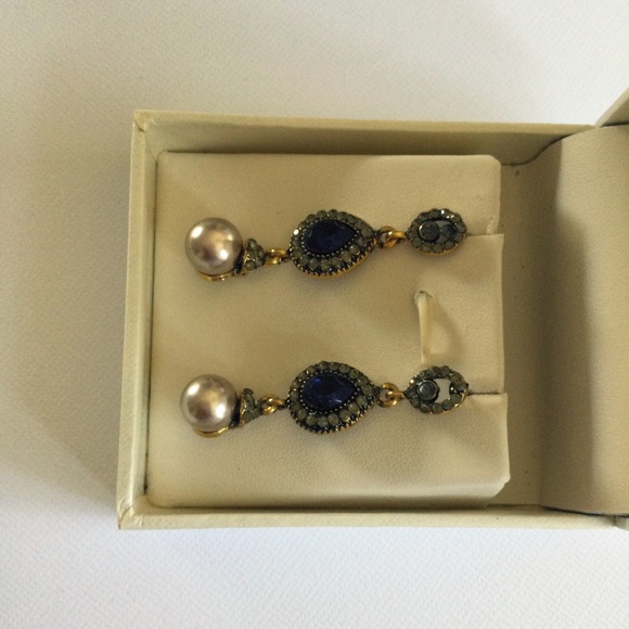 Vtg Style Boho Ethnic Water-drop Crystal Rhinestone Faux Pearl Dangling Earrings - Picture 10 of 14